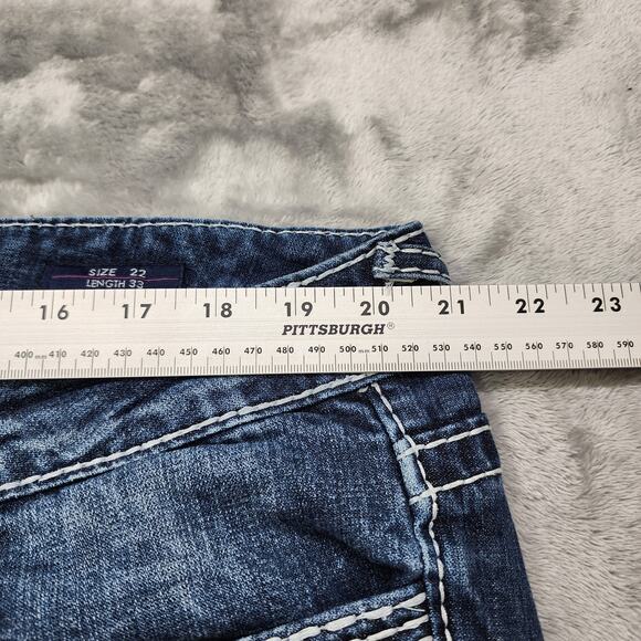 Vigoss Jeans Womens 22/33L Blue The Chelsea Low Rise Slim Boot Cut Stretch Denim - Picture 13 of 16